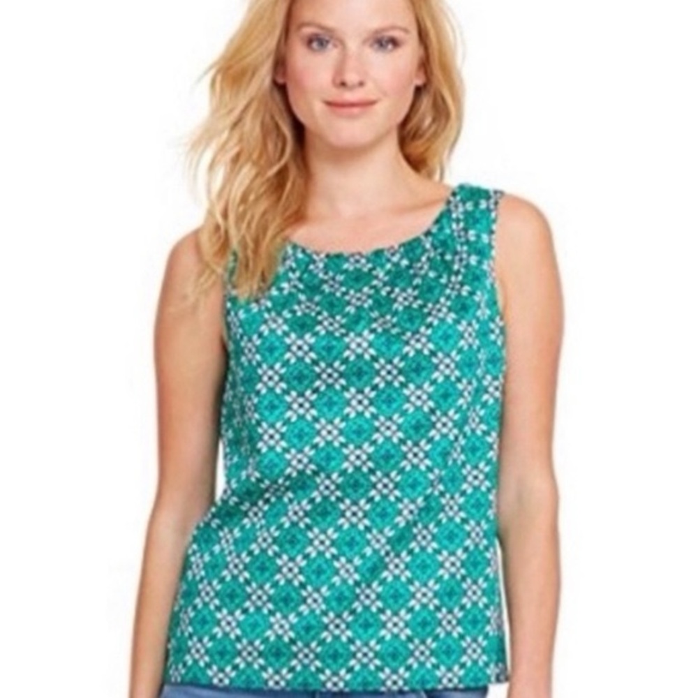 Vineyard Vines Magnolia Print Tie Back Sleeveless Blouse